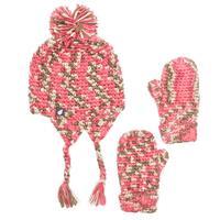 peter storm girls hat and glove set pink pink