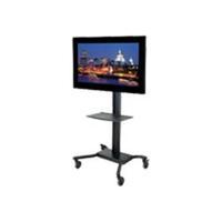 peerless av trolley for 32 75 flat panel displays tinted glass shelf