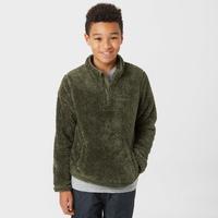 peter storm boys teddy half zip fleece green