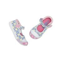 Peppa Pig girls pretty floral print hoop and loop strap cartoon character canvas shoes - Multicolour