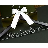 Personalized Wedding Dress Hanger, Custom Bridal Bridesmaid hanger, Wire Name Hanger Font B