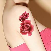 Peony Blooming Flowers Small Fresh Waterproof Flower Arm Temporary Tattoos Stickers Non Toxic Glitter