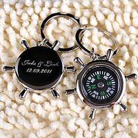 personalized key ring compass set of 6