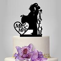 Personalized Acrylic Bride And Groom Wedding Anniversary Cake Topper