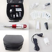 Permanent Makeup Machine Kit With 6 Needles 6 Tips Ink Rings Case Adaptor For Eyebrow Lips Complete Set