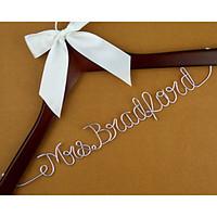 Personalized Wedding Dress Hanger, Custom Wire Bridal Name Hanger