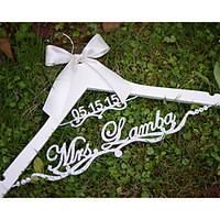 Personalized Wedding Hanger Custom Wedding Dress Hanger with Acrylic Bride Name and Date in Silver