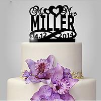 Personalized Acrylic Bride And Groom Wedding Anniversary Cake Topper