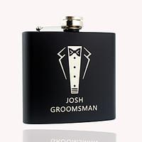 Personalized Stainless Steel Black Flask 5 oz Hip Flasks