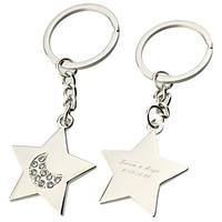 personalized star with rhinestone key ring set of 6