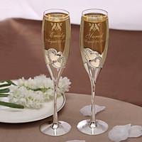 Personalized Toasting Flutes - Love Birds