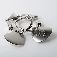 Personalized Heart Shaped Key Ring (Set of 4)