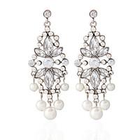 Pearl and Alloy Drop Earrings Fashionable Earrings Wedding/Party 1 pair