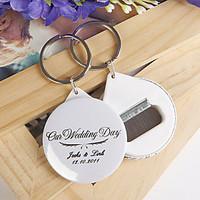 Personalized Bottle Opener / Key Ring - Our Wedding Day (set of 12)