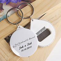 Personalized Bottle Opener / Key Ring - Eat Drink and be Married (set of 12)