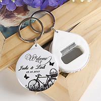 Personalized Bottle Opener / Key Ring - Bicycle and Butterfly (set of 12)