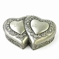 Personalized Unique Double Heart-shaped Tin Alloy Women\'s Jewelry Box