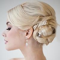 Pearl Crystal Alloy Headpiece-Wedding Special Occasion Casual Hair Clip Hair Pin Hair Stick Hair Tool 1 Piece