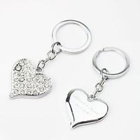 personalized heart design keyring with rhinestone set of 4