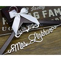 personalized wedding hanger with name and date bridal bridesmaid weddi ...