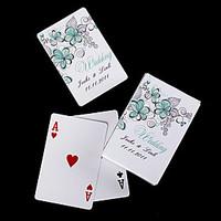 Personalized Playing Cards - Green Flowers