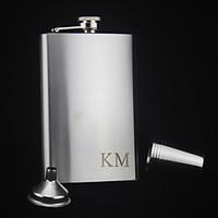 Personalized Stainless Steel Hip Flasks 9-oz Flask Set Gift Initials