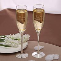 personalized hollow hearts toasting flutes set of 2