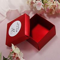 Personalized Pearl Paper Wedding Favor Boxes - Set of 12 (More Colors)