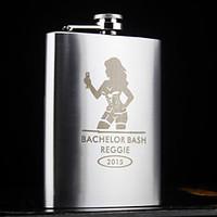Personalized Stainless Steel Hip Flasks 8-oz Lady Flask