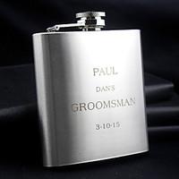 Personalized Stainless Steel Hip Flasks 6-oz Flask Thanks Gift