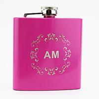 personalized stainless steel hip flasks 6 oz fuchsia flask