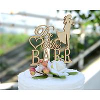 personalized linden wood rustic wedding cake topper with couples last  ...