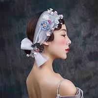 pearl fabric headpiece wedding special occasion hair scarf 1 piece