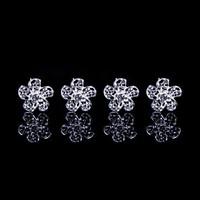 Petal Alloy Hairpins With Rhinestone Wedding/Party Headpiece(Set of 4)