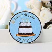 personalized favor tag white birthday cake set of 36