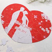 Personalized Heart Shaped Jigsaw Puzzle - Kiss