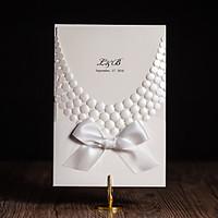 Personalized Folded Wedding Invitations Invitation Cards-50 Piece/Set Modern Style / Floral Style Art Paper Ribbons / Flowers