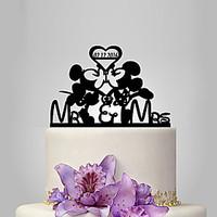 Personalized Acrylic Micky Minnie Wedding Cake Topper
