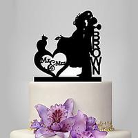 Personalized Acrylic Bride And Groom Kissing Wedding Cake Topper