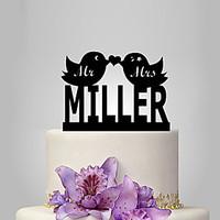 Personalized Acrylic Love Bird Wedding Cake Topper