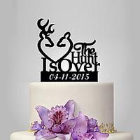 Personalized Acrylic The Hunt Is Over Wedding Cake Topper