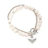 Pearl Strand Heart Bracelet