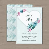 Personalized Flat Card Wedding Invitations Invitation Cards-50 Piece/Set Artistic Style Flora Style Pearl Paper