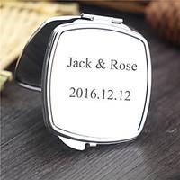 Personalized Wedding Gift Alloy Practical Favors-1 Compacts Classic Theme Silver