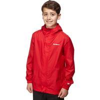 peter storm boys packable waterproof jacket red