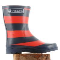 peter storm boys stripe wellies navy