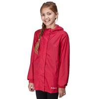 peter storm girls packable patterned waterproof jacket pink