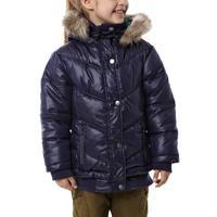 peter storm girls rib hem baffle jacket navy