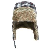 peter storm boys checked trapper hat grey grey