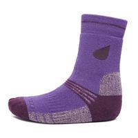 Peter Storm Girls\' Midweight Trekking Sock - Twin Pack - Purple, Purple